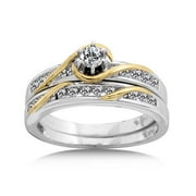 1/2 Carat Diamond 14kt Two-Tone Ribbon Bridal Set