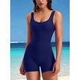 thumbnail image 3 of Mawalde Workout Jumpsuits for Women Backless Tummy Control Sleeveless Jumpsuits V Back Navy Blue M, 3 of 5