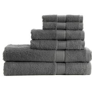 Mainstays 6-Piece Towel Set, Grey Flannel