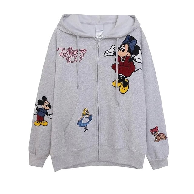 Disney-Sudadera con capucha de Mickey Mouse para mujer, suéter informal de manga larga con cuello redondo y letras sueltas, con diseño del castillo del mundo de Disney, 2022