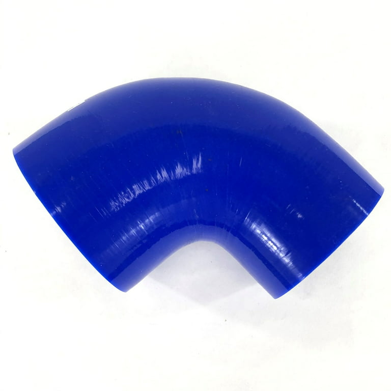 For elbow Silicone hose 90 degree 3.5 to 3 Reducer Coupler Intercooler  Blue 