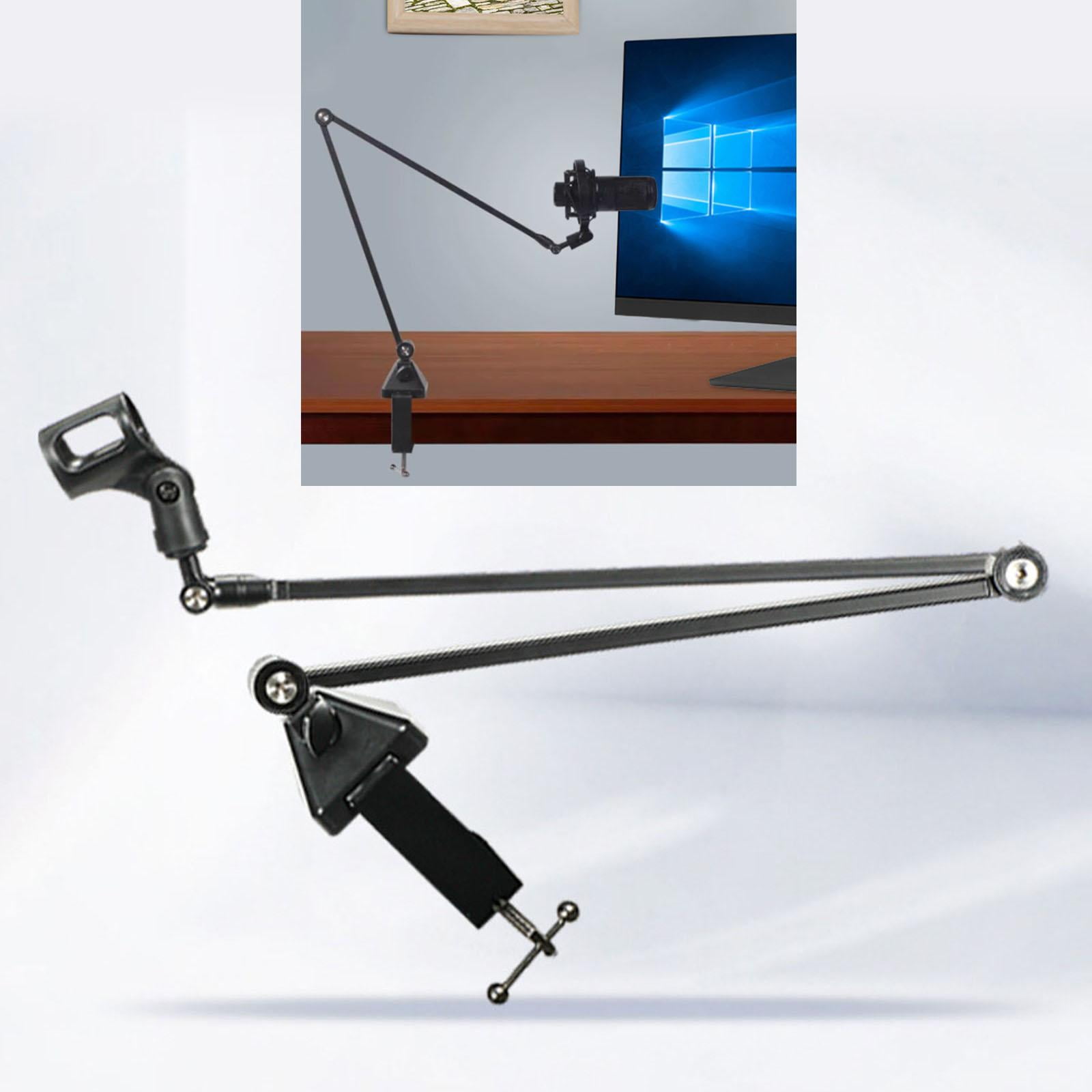 Wzmzjy Microphone Boom Arm Mic Stand Desk Mounted Professional Clip on Cable Management Black
