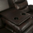 thumbnail image 6 of Modstyle Reclining Sofa Couch with Console & Cup Holders, PU Leather Brown, 6 of 8