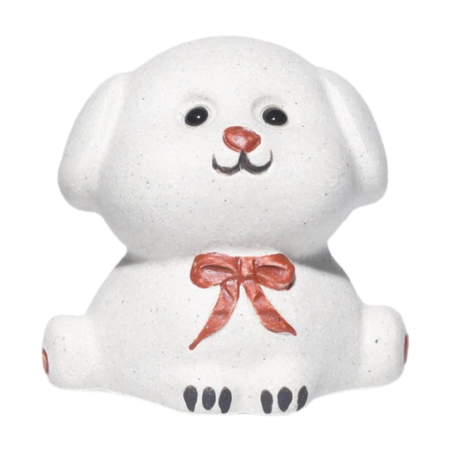 Mini cerámica arcilla de arcilla para perros té mascota miniatura linda decoración de mesa hecha a mano para la oficina en casa accesorios livianos Divisas