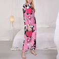 thumbnail image 3 of Balery Panda Heart Valentine Pink Conjunto de Pijama con Estampado para Mujer, Conjunto de Dos Piezas con Manga Larga, Ropa de Dormir Suave con Bolsillos, Pijamas Cómodos-Small, 3 of 7