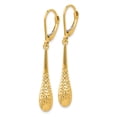 thumbnail image 2 of FB Jewels Leslie's 14K Yellow Gold Diamond-cut Dangle Leverback Earrings, 2 of 3