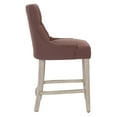 thumbnail image 4 of WestinTrends Hayes 24" Upholstered Wood Bar Stool with Tufted Back, Antique Gray/Brown, 4 of 10