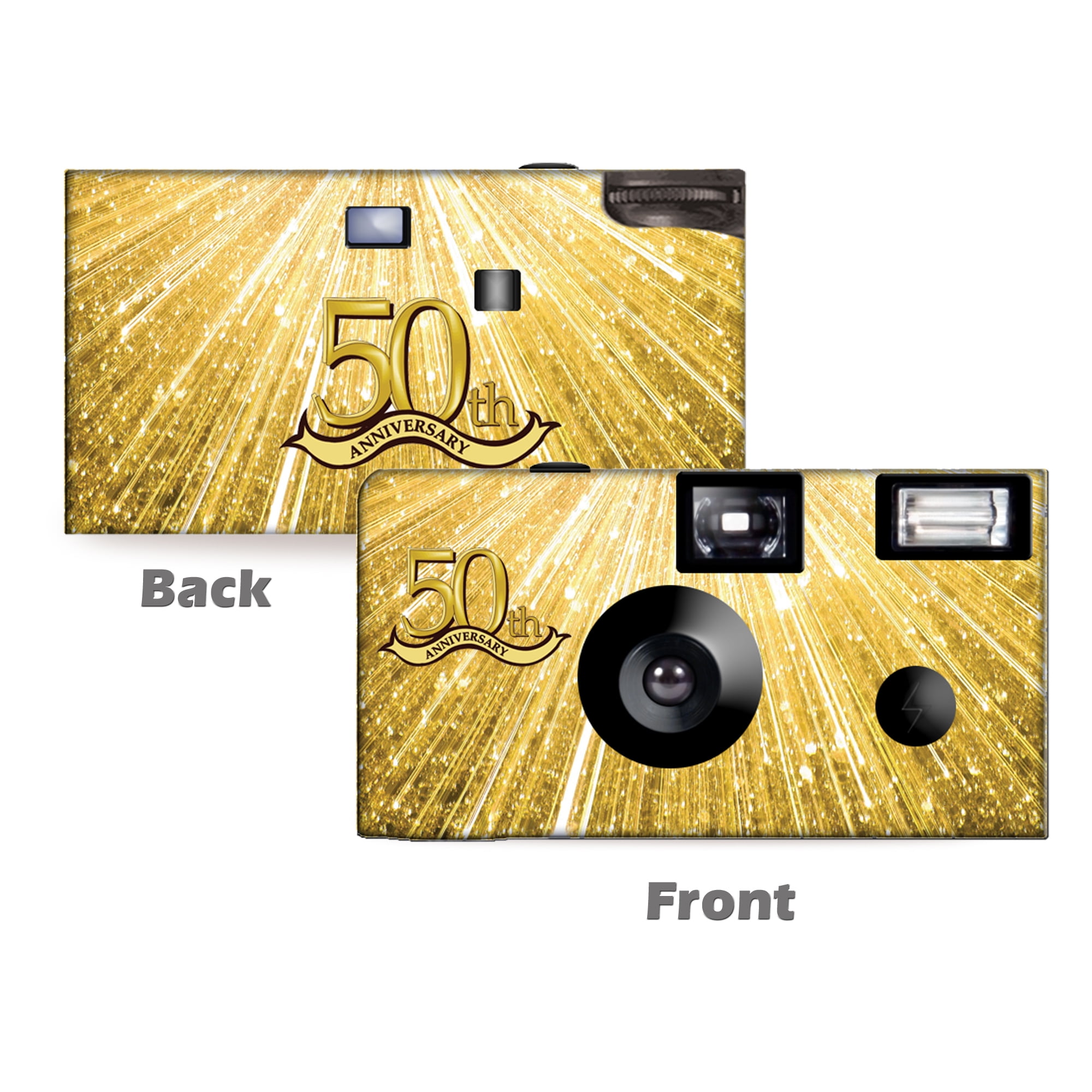 5Pack 50th Anniversary Disposable Cameras, Anniversary Cameras from