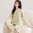 thumbnail image 3 of Pijamas de algodón para mujer, Otoño Invierno, mangas largas, pantalones largos, cárdigan con cuello redondo, ropa de dormir Kawaii para mujer, ropa de descanso, 3 of 5