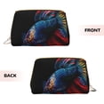 thumbnail image 3 of Naloa Colorful Betta Fish Leather Makeup Bag for Purse Travel, Portable Small Cosmetic Organizer for Women and Girls, Make up Bag with Zipper, 3 of 8