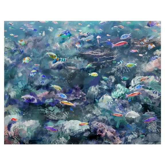 Masterpiece Art Gallery Underwater Colors I Fish Assortment by Studio Arts Canvas Art Print