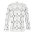 thumbnail image 5 of Zedker Casual Women'S Lace Decoration Openwork Knitted Cardigan Sweaters,Classic Soft V-Neck Long Sleeve Lace Tops for Fall Winter,White,XXL, 5 of 6