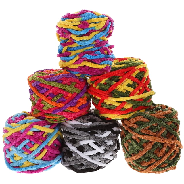 Shisuyan Crochet Thread for Scarf Assorted Color 6 Rolls 4.7x4.3x4.3in