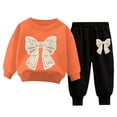 thumbnail image 4 of Toddler Kids Girls Clothes Ruffled Tops and Pants with Pockets Clothing Sets 2 Piece Outfits,1-2 Years,E, 4 of 4
