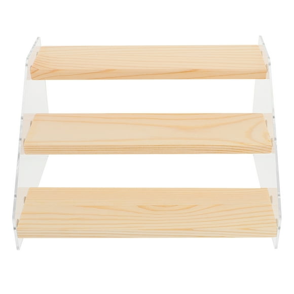 Miangastore Wood Risers Storage Rack Beige Acrylic 1Pack 11.8X6.3X4.5In