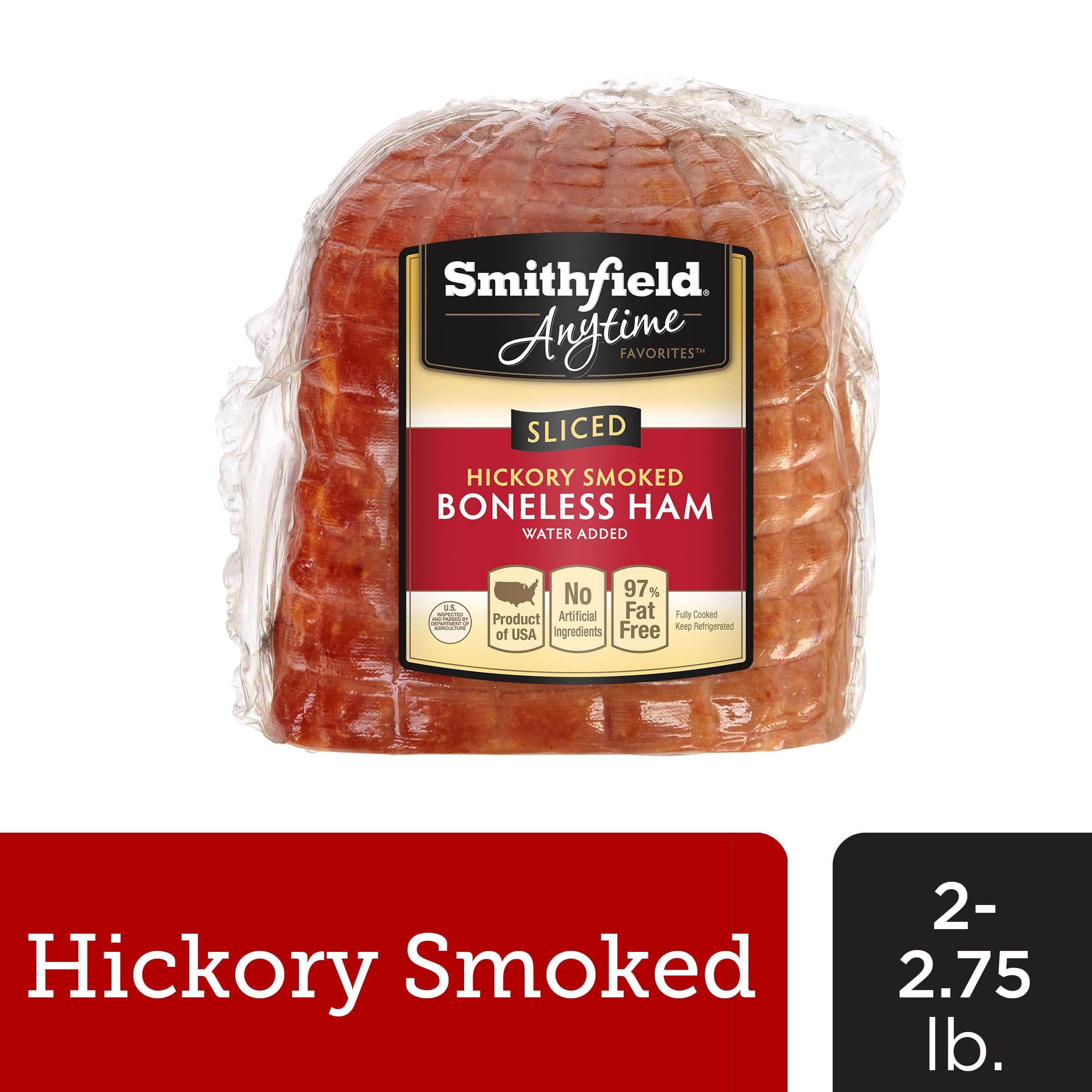 Smithfield, Pork, Cooked, Boneless, Hickory Smoked Quarter Sliced Ham, 2-2.75lbs