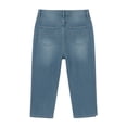 thumbnail image 4 of XIAONU Solid Denim Capri Pants for Women Button Detail Side Pockets Pants, 4 of 5