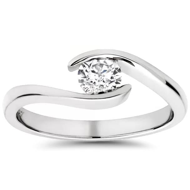 5.75Ct Princess Cut Diamond Solitaire Four Prong Engagement Ring 14K White Gold 