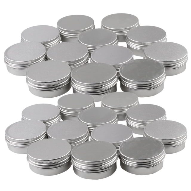 24pcs Cosméticas de Aluminio de Lata de Bálsamo de Labio con Tapa de Rosca de Tornillo Sunnimix Contenedor redondo de aluminio
