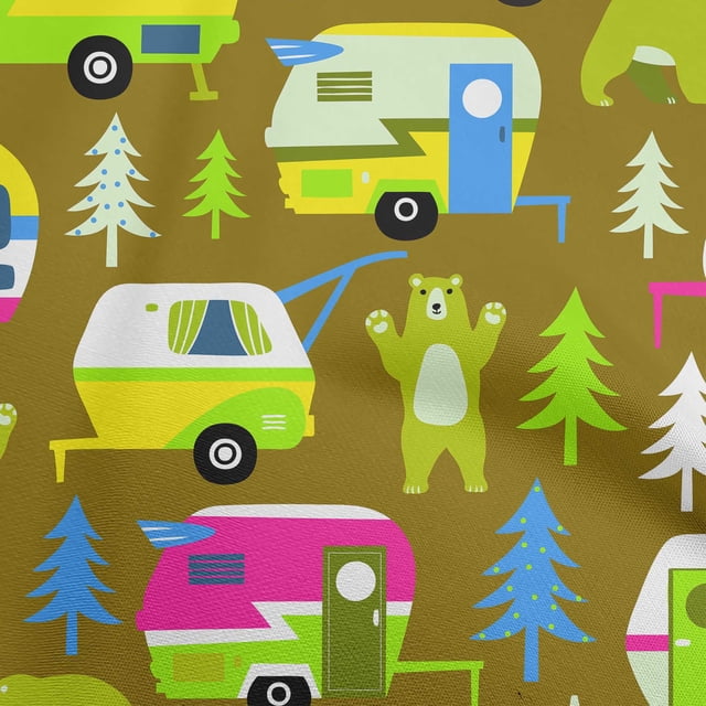 oneOone Tissu Rayonne Moutarde Foncé Matériel de Robe de Camping Randonnée Tissu Imprimé au Mètre 56 Pouces de Large