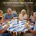 thumbnail image 3 of Round Outdoor Tablecloth with Umbrella Hole and Zipper, Blue Fish Scale Tablecloth with Elastic Waterproof, Coastal Nautical Undersea Cute Sketch Patio Table Covers for 55" - 60" Picnic Pool Tables, 3 of 9