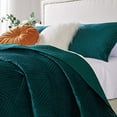 thumbnail image 3 of Barefoot Bungalow Riviera Velvet Oversized Quilt Set, 3-Piece Full/Queen, Teal, 3 of 5