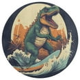 thumbnail image 3 of Surfing Dinosaurs Round Rugs -Washable Non-Slip Small Round Area Rug Throw Soft Circle Rugs for Bedroom, Modern Print Indoor Carpet for Entryway Sofa Living Room, 3 of 7