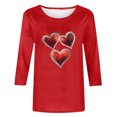 thumbnail image 4 of Xuyuer Women's Casual Daily Round Neck Three-Quarter Sleeve Loose T-Shirt, Comfortable 3/4 Sleeve Top for Spring Summer Everyday Fashion and Relaxed Weekend Wear, 4 of 5