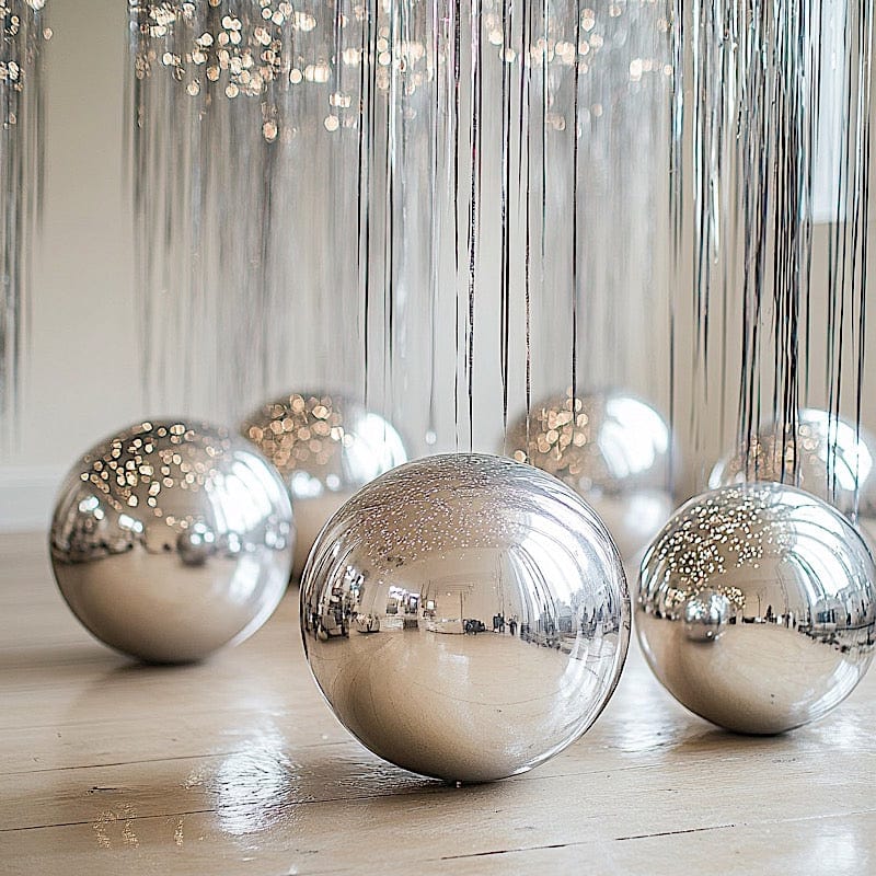 BalsaCircle 4 Pieces Large Round 39" Metallic Silver Mylar Foil Plain Balloons Wedding Party Decorations