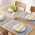 thumbnail image 2 of REGALWOVEN Rustic Placemats Set of 4 Rectangular Cotton Blend Placemats for Dining Table Decor Washable Kitchen Table Mat Wipe Clean Gray 15.7x11.8inch, 2 of 6