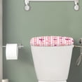 thumbnail image 2 of Renewold Dag Paw Print Toilet Tank Lid Cover with Elastic Band, Stripes Printed Anti-dust Toilet Top Cover, Universal Bathroom Decorative Accessory , Pink, 2 of 6