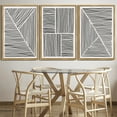 thumbnail image 5 of SHENIFY large 24x36in3pcs Natural Framed Mid-Century Modern Wall Art Minimalist Abstract Boho Black Line Wall Decor Geometric Artwork Kitchen Dining Room, 5 of 5