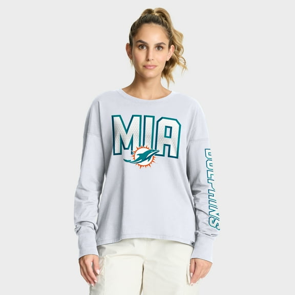 Women's Fanatics White Miami Dolphins Hometown Legacy Long Sleeve T-Shirt