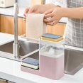 thumbnail image 3 of 3 in1 Soap Dispenser with Sponge Holder Waterproof Hanging Rack Cleaning Container Press Liquid Boxes Dishwasher Green, 3 of 9