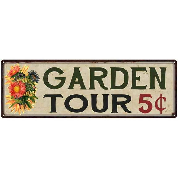 Garden Tour 5 Cents Patio Wall Decor Vintage Metal 8x24 Metal Sign 108240016008
