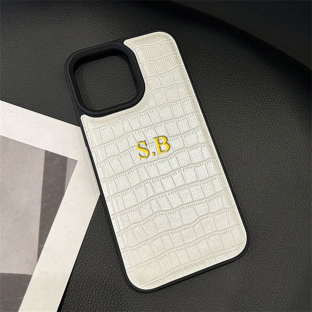 Personalised Customized Name Leather Soft Case For iPhone 15 Pro Max 14 Pro Max 13 Pro Max 12 11 13 14 15 Plus Initial Cover