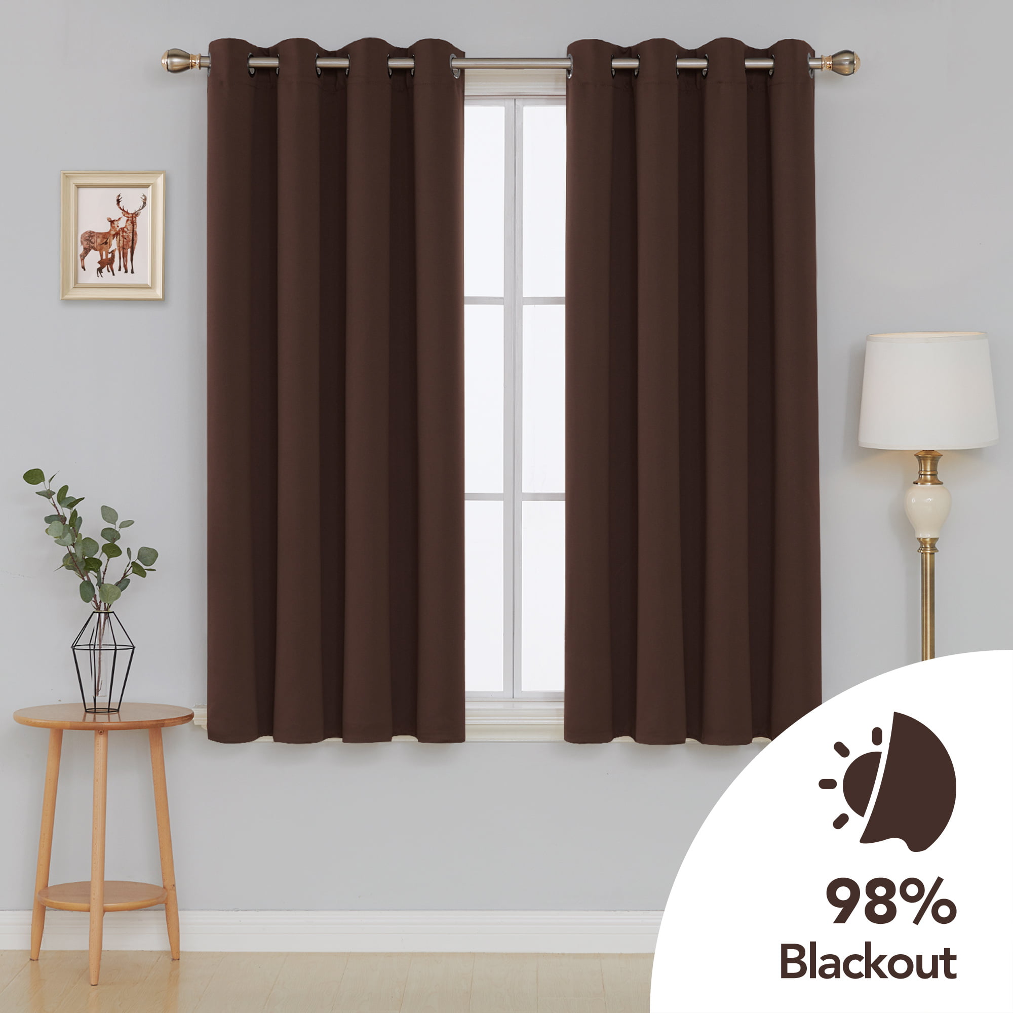 Deconovo Grommet Top Blackout Curtains Window Panels Thermal Insulated