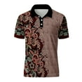 thumbnail image 3 of Tshirts Shirts for Men Floral Printed Casual Short Sleeve Button Up Collared Polo Shirts Breathable Summer Comfortable Slimming Men Shirts A L, 3 of 6
