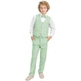 thumbnail image 4 of Lycody 2 Piece Boys Formal Slim Suit for Kids Tuxedo Suits for Wedding Toddler Teen Dress Outfit Vest Pants Set Summer, 4 of 7