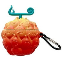 Case for Airpods 3rd Generation 2021 New, Japan Anime Cute 3D Devil Fruit Earphone Cases for Airpods 3, Hot Cartoon Cover with Hook for Girls Kids Women Men (Flame Fruit)
