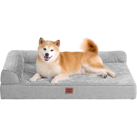 Memory Foam Dog Bed with Removable Washable Cover Gray 36.0"L x 27.0"W x 6"Th