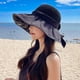 thumbnail image 5 of Sombrero de pescador con lazo de ala ancha, transpirable, con protección solar UV para mujer, sombrero para el sol, sombreros de playa para fiestas al aire libre, 5 of 6
