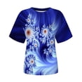 thumbnail image 5 of LMKIHUSA Women Galaxy Print Blouse Summer Trendy Short Sleeve Crew Neck T Shirt Holiday Casual Loose Fit Lightweight Beach Tops 2024,Blue S, 5 of 6