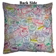 thumbnail image 2 of PKQWTM Passport Visa Stamp Pattern Travel Europe Asia Reversible Mermaid Cushion Cover Home Decor Sequin Pillow Case Size 18x18 inches, 2 of 2