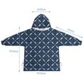 thumbnail image 7 of Navy Blue and White Geometric Pattern Blanket Hoodies for Kids 6-13YR Oversize Wearable Blanket Hoodies for Boys Girls Teens, 7 of 7