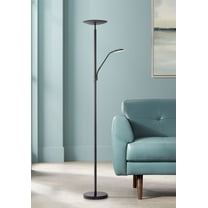 360 Lighting Modern Floor Lamp with Reading Light LED 71.5" Tall Decker Black Metal Acrylic Diffuser for Living Room Reading Office