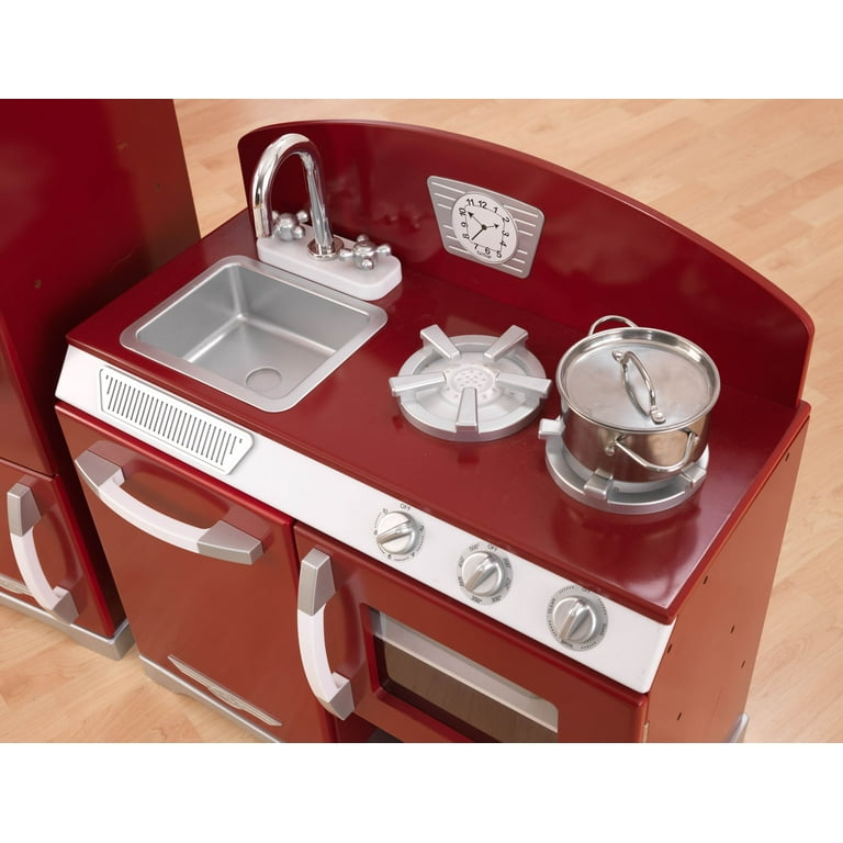KidKraft Piece Red Retro Kitchen and Refrigerator