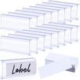 thumbnail image 1 of Paquete de 100 etiquetas de estante de alambre de metal estante de alambre estante de alambre de plástico Clip de estante Metro Clip de etiqueta de estante con inserto de papel de etiqueta se adapta JAMW Sencillez, 1 of 5