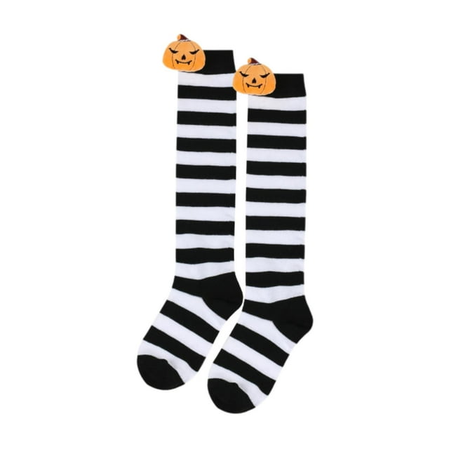 Calcetines de Halloween para niños, calcetines largos para fiestas, accesorios fotográficos, espectáculos en el escenario Negro