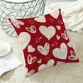 thumbnail image 4 of Housses de Coussin Saint-Valentin 20x20 Ensemble de 2, Décor Cœurs Blancs Rouges Coussins Décoratifs Saint-Valentin Lin Anniversaire Mariage Housse de Coussin Décorations Saint-Valentin pour Maison Canapé Extérieur, 4 of 5